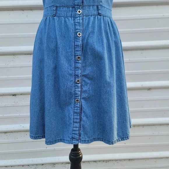 Rue 21 Womens Blue Sleeveless Button Front Denim Jean Soft Dress Sz S - Picture 3 of 9
